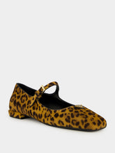 Prada Honey Leopard Calf Hair Leather Ballet Flats