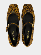 Prada Honey Leopard Calf Hair Leather Ballet Flats