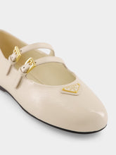 Cream Double-Strap Ballerinas | PDP - Fashion Clinic