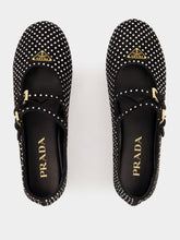 Prada Black Suede Crystal Ballerinas