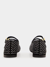 Prada Black Suede Crystal Ballerinas