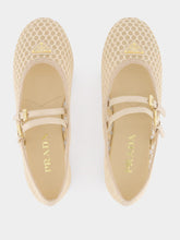 Prada Travertine Stone Mesh Fabric Ballerinas
