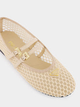 Prada Travertine Stone Mesh Fabric Ballerinas