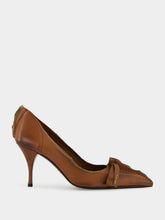 Prada Cocoa Brown Mid-Heel Leather Pumps