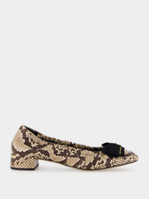 Prada Snakeskin Heeled Ballet Flats with Bow