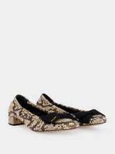 Prada Snakeskin Heeled Ballet Flats with Bow
