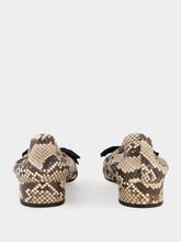 Prada Snakeskin Heeled Ballet Flats with Bow