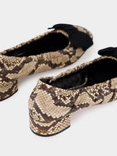 Prada Snakeskin Heeled Ballet Flats with Bow