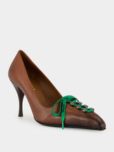 Prada Cocoa Brown Antiqued Leather Pumps