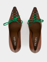 Prada Cocoa Brown Antiqued Leather Pumps