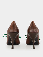 Prada Cocoa Brown Antiqued Leather Pumps