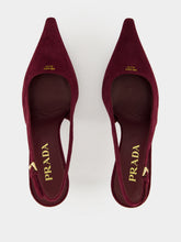 Prada Bordeaux Suede Slingback Pumps