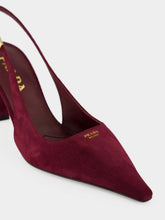 Prada Bordeaux Suede Slingback Pumps