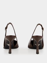 Prada Brown Brushed Leather Slingback Pumps