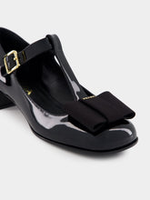 Prada Black Patent Leather Mid-Heel Pumps