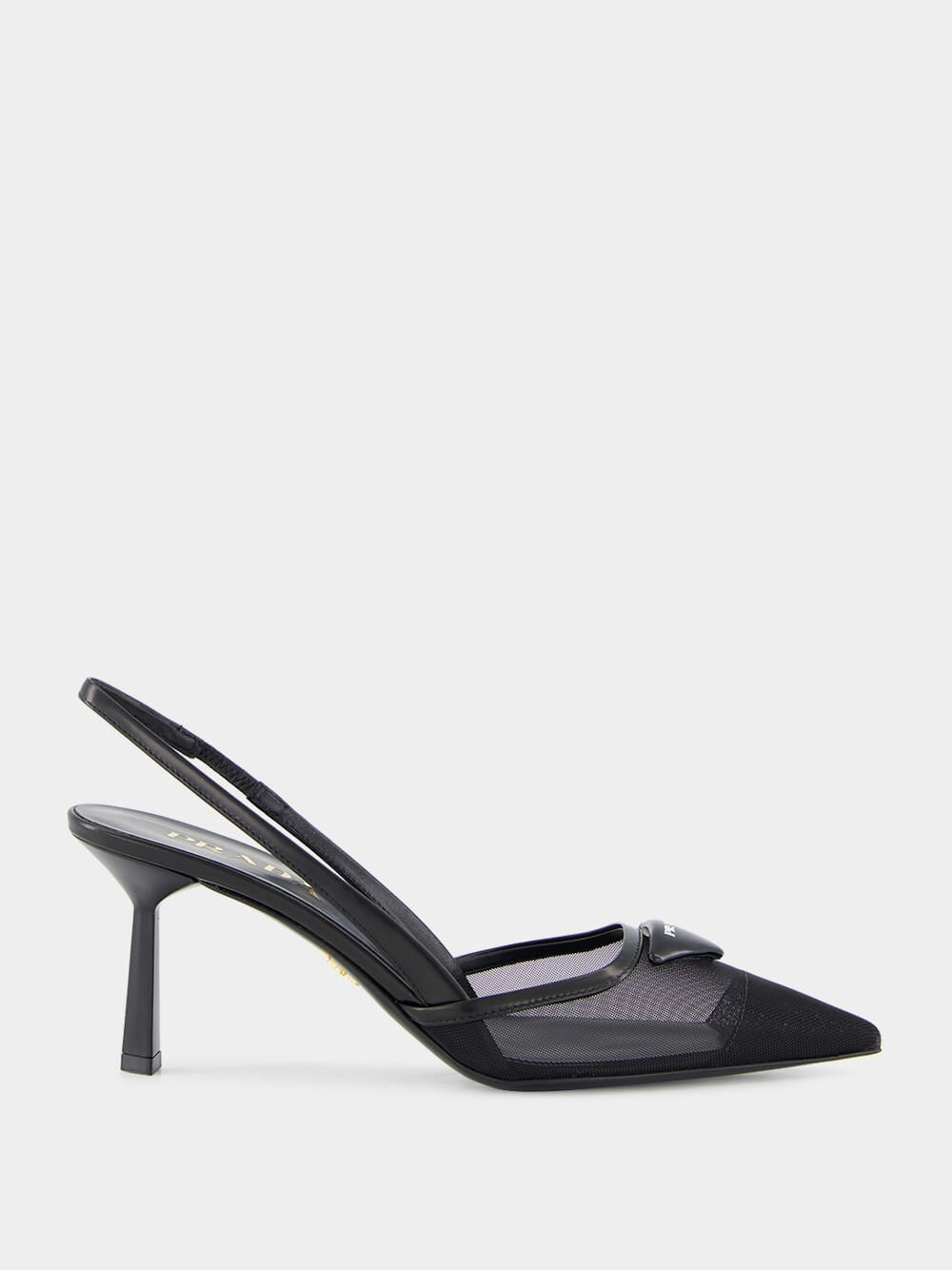 Black Nylon Slingback Pumps