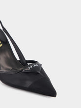 Prada Black Nylon Slingback Pumps