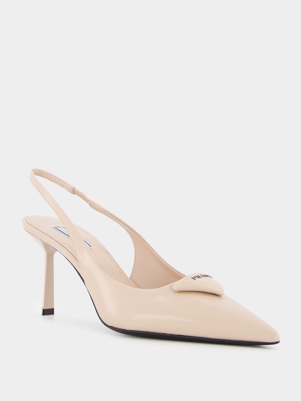 Brushed Leather Slingback Pumps