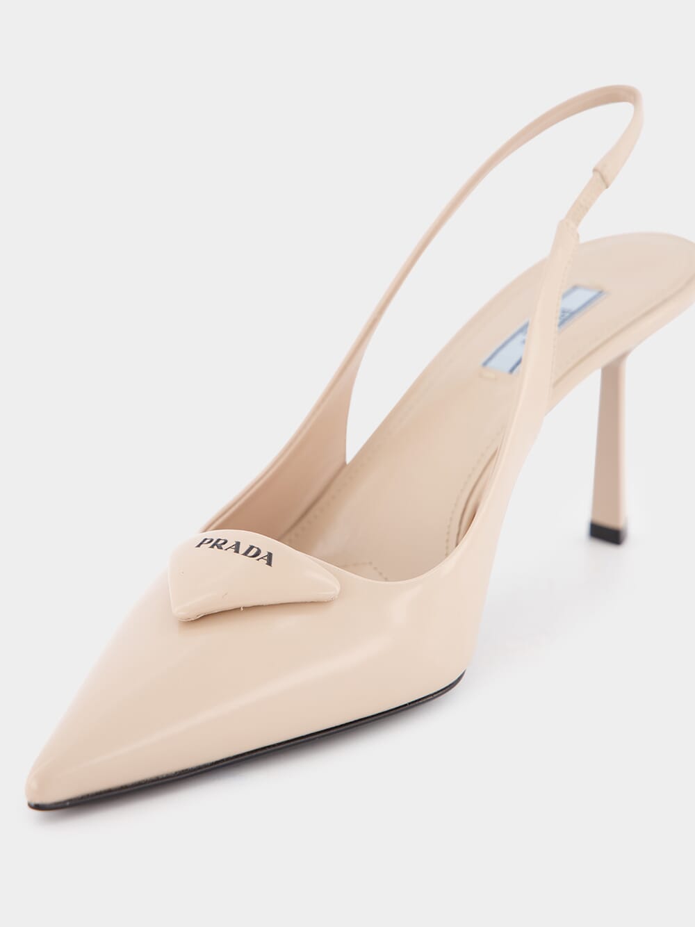 Brushed Leather Slingback Pumps