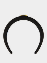 Prada Black Re-Nylon Padded Triangle Logo Headband