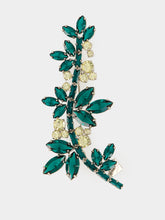 Prada Emerald Green and Jonquil Yellow Crystal Floral Brooch