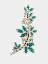 Prada Emerald Green and Jonquil Yellow Crystal Floral Brooch