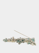 Prada Emerald Green and Jonquil Yellow Crystal Floral Brooch