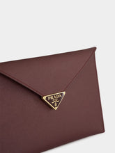 Prada Burgundy Saffiano Envelope Clutch