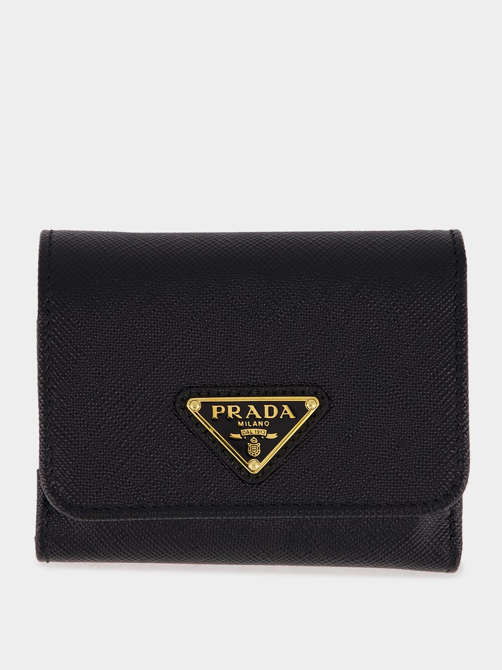 Black Small Saffiano Leather Wallet