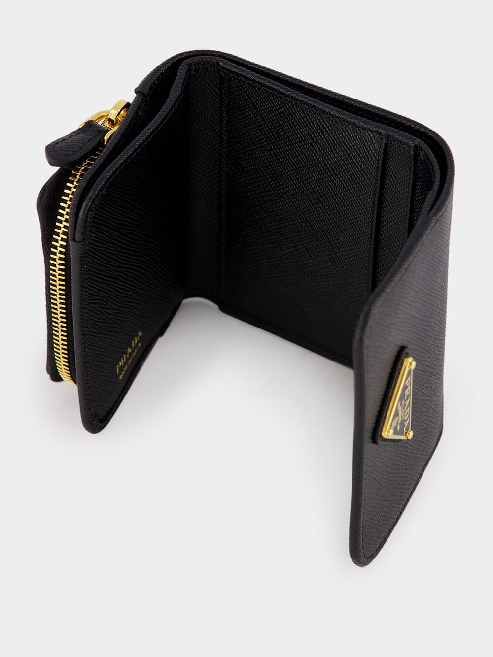 Black Small Saffiano Leather Wallet