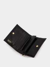 Prada Black Patent Leather Triangular Logo Wallet