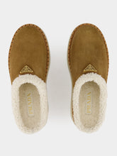 Prada Triangle-Logo Shearling-Lined Slippers