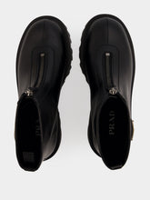Prada Black Leather Zipper Booties