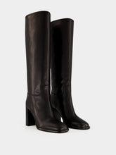 Prada Black Leather Knee-High Boots