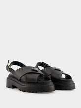 Prada Black Crisscross Rubber Sandals with Logo