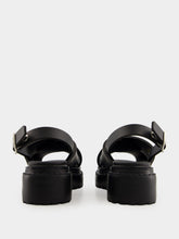 Prada Black Crisscross Rubber Sandals with Logo
