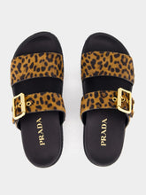 Prada Honey Printed Leather Slides