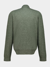 Piacenza 1733 Olive Green Cashmere and Linen Zip Sweater