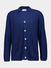 Piacenza 1733 Ecaille Fleur Blue Silk and Cotton Knit Chore Jacket