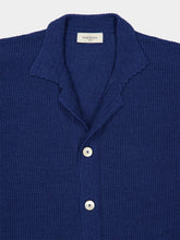 Piacenza 1733 Ecaille Fleur Blue Silk and Cotton Knit Chore Jacket