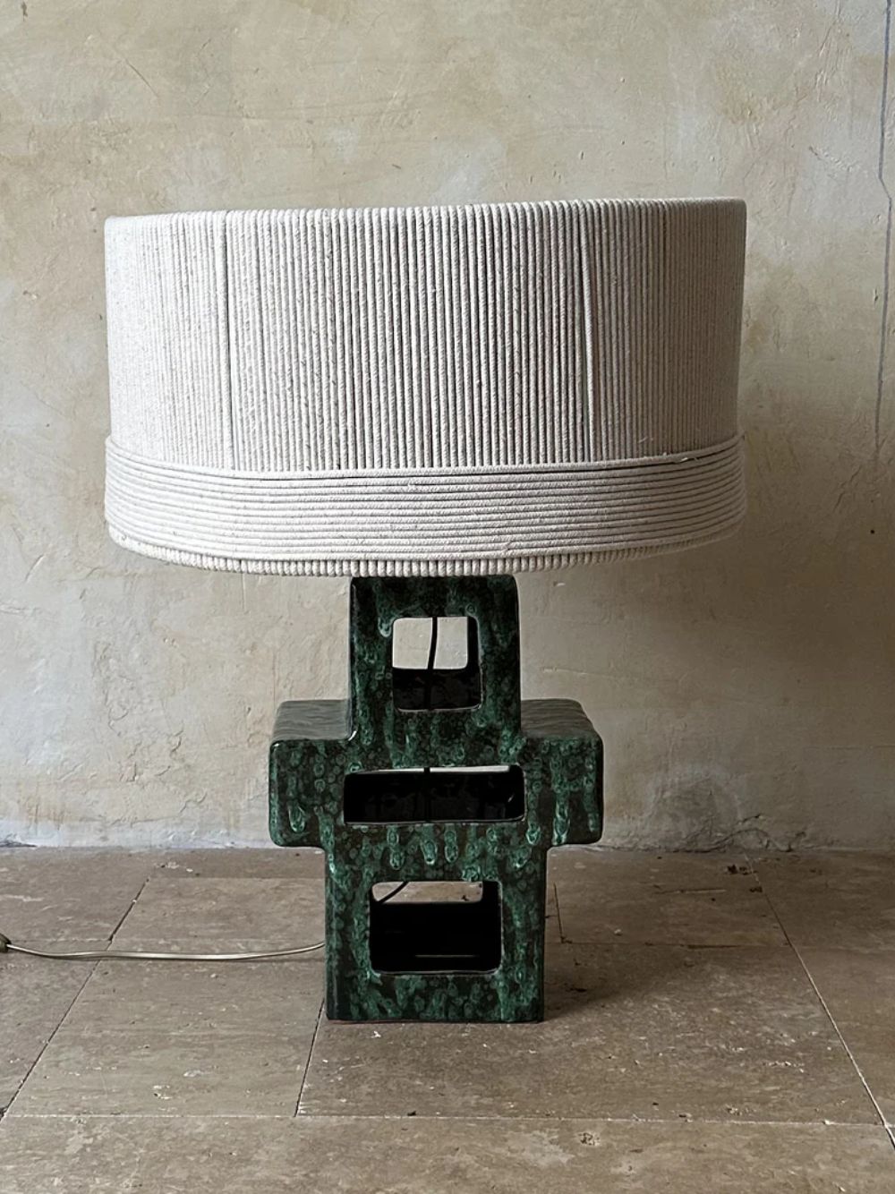 Textured Green Eros Table Lamp