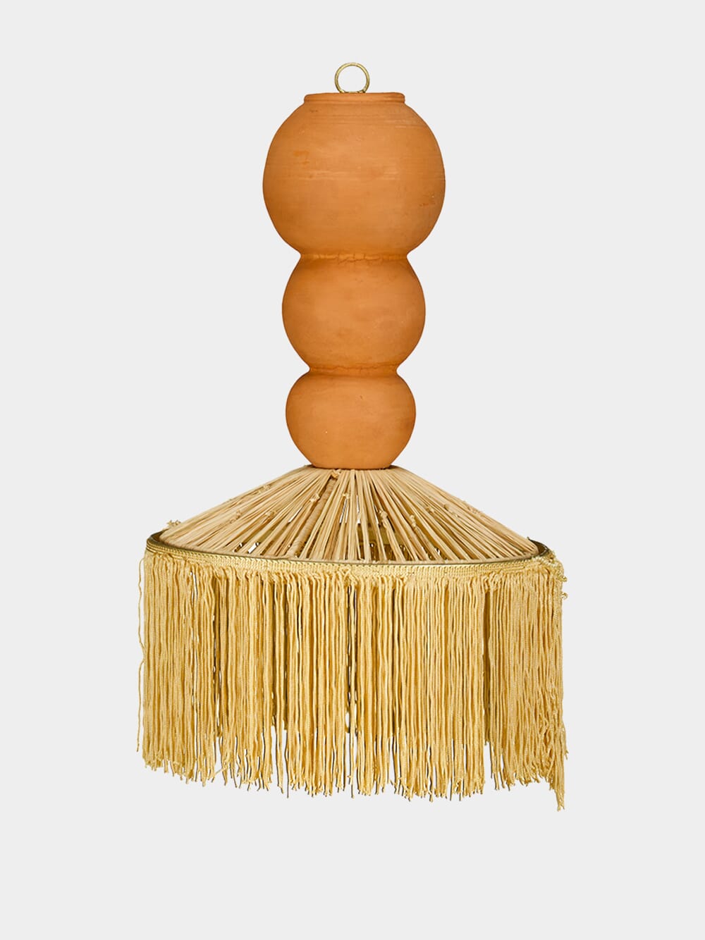 Henriette Raffia Fringed Terracotta Pendant Lamp