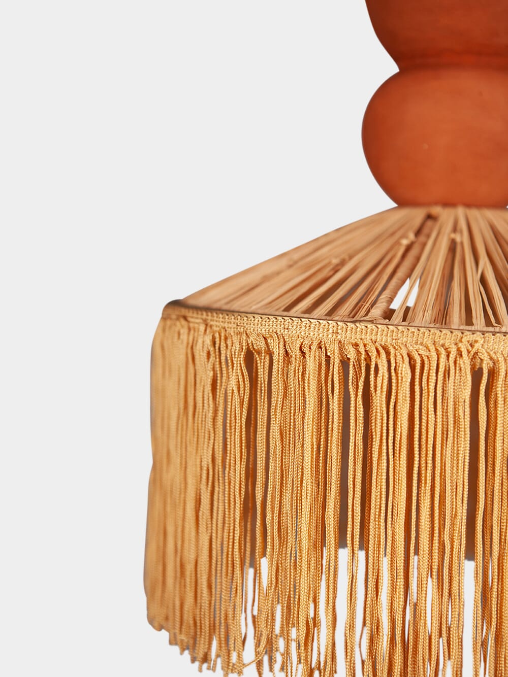 Henriette Raffia Fringed Terracotta Pendant Lamp