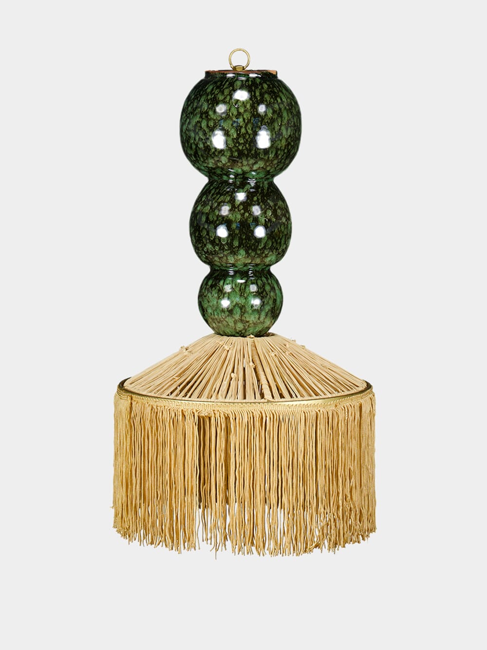 Henriette Parasol Raffia + Fringes Pendant Light