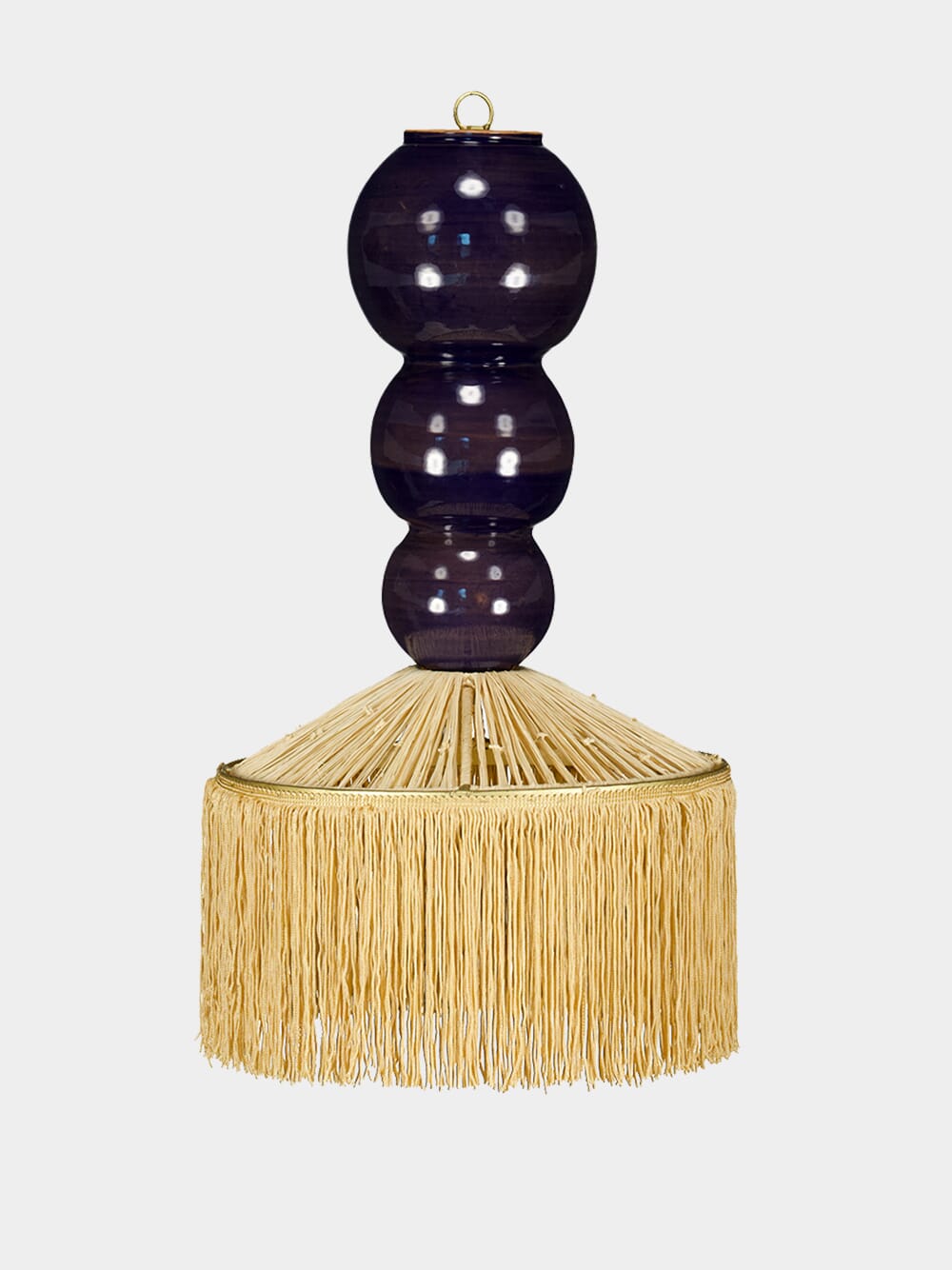 Henriette Parasol Raffia + Fringes Pendant Light