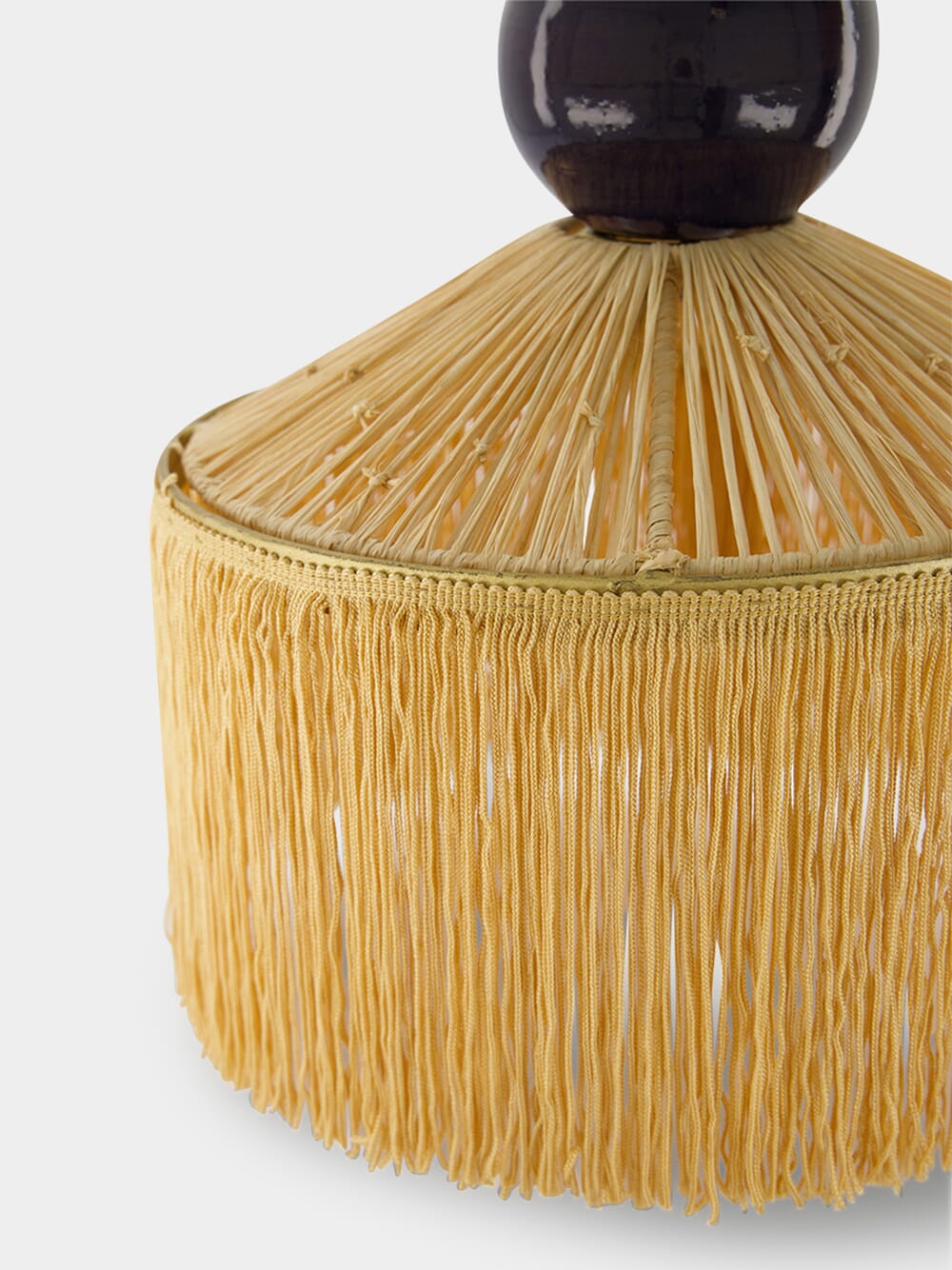 Henriette Parasol Raffia + Fringes Pendant Light