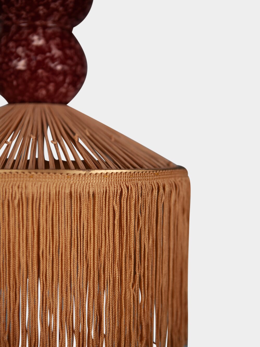 Henriette Raffia Fringed Red Pendant Lamp