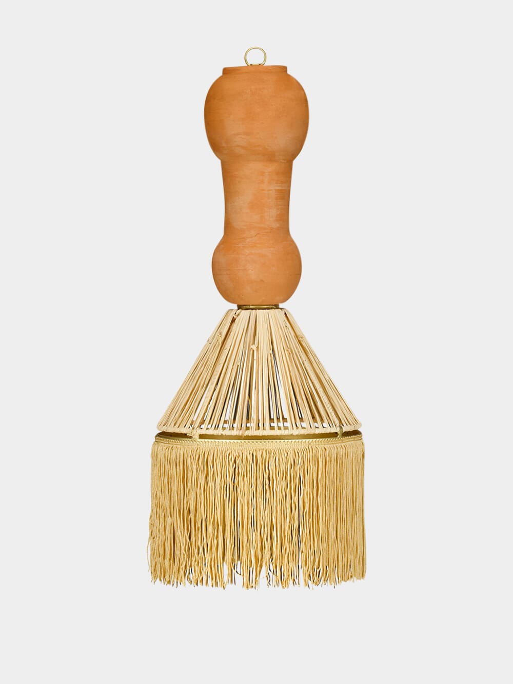 Georgette Raffia + Fringes Conique Pendant Light