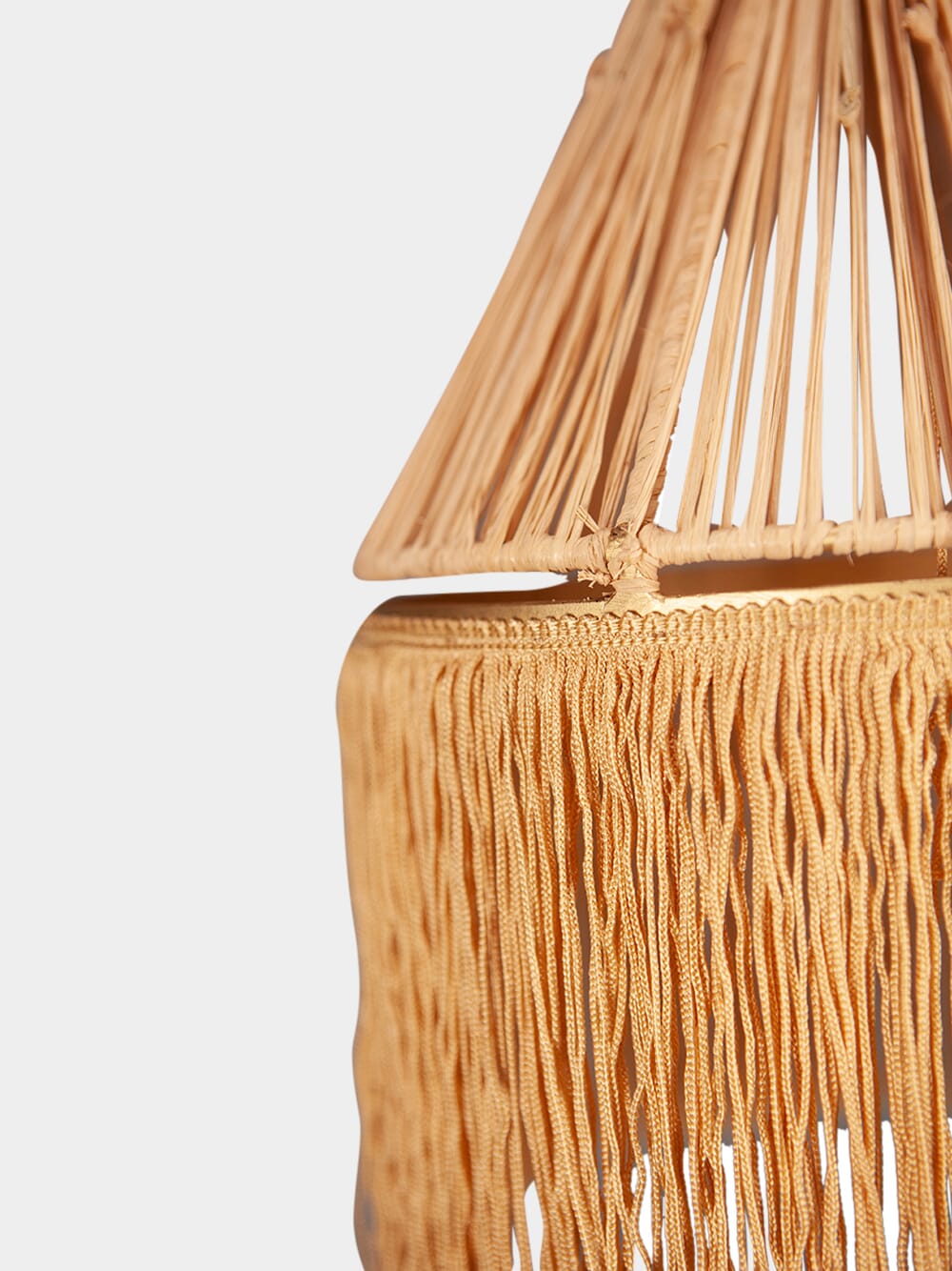 Georgette Raffia + Fringes Conique Pendant Light