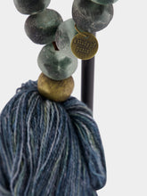 Studio Julia Atlas Ice White and Green Prayer Bead Artwork